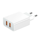 Caricatore rapido da rete EU 2x USB A 2.4A adattatore di ricarica 5V 12W caricatore da viaggio universale per telefoni cellulari e dispositivi 1