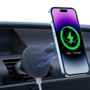 Caricatore wireless magnetico da auto 30W con supporto e cavo USB A a USB C 1 m ricarica rapida magnete potente supporto mobile con giunto a 360° 4