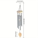 Carillon suspendu en métal 68 cm avec éléments en bois Design élégant pour le jardin, la terrasse et l'appartement Accessoire décoratif 3