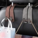 Cârlig auto pentru suportul de cap cu capăt dublu din metal, design elegant, suprafață moale, potrivit pentru genți, sacoșe și îmbrăcăminte 3