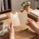 Carnets de poche fins avec des animaux 11,9 x 8,4 cm avec 20 feuilles lignées par carnet, en lot de 4 pièces avec des oreilles rondes sur le bord supérieur de la couverture 7