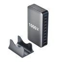Carregador GaN 1000W 131 x 73 x 31 mm 10 portas de mesa PD 140W USB-C e USB-A Estação de carregamento rápido multiportas para MacBook Pro notebooks telemóveis tablets 2