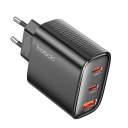 Carregador rápido 40W com 3 portas USB A e 2x USB C GaN ficha EU carregador QC 4.0 PD adaptador de rede USB carregamento rápido e transferência de dados 7