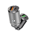 Carregador rápido de carro 100W USB C e USB A mini carregador para isqueiro suporte para dois dispositivos carregamento rápido Tipo C modelos compatíveis 6