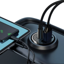 Carregador rápido mini de 30W para automóvel com USB C e USB A, slot para isqueiro, carregamento rápido, saída dupla, carregamento de dois dispositivos simultaneamente, modelos compatíveis 4