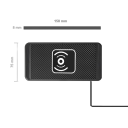 Carregador rápido sem fios para automóvel 15W com base de silicone e suporte, cabo USB C + adaptador para isqueiro USB A USB C QC 3.0 PD 20W 4