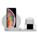 Carregador sem fios com suporte para telefone e espaço para AirPods e Apple Watch Potência total de 10 W Conector USB-C Dimensões 20,5 x 9,5 cm 3