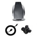Carregador sem fios para automóvel com suporte para telefone móvel Potência 10 W Conector USB-C Plástico PC e ABS Suporte e cabo USB-C incluídos 1