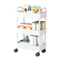 Carrello di stoccaggio mobile con ruote, 3 ripiani 37 x 25 x 71,5 cm 2
