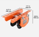 Carrello elevatore elettrico 1T con ruote doppie a costruzione compatta arancione per la movimentazione di carichi su binario 2
