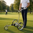 Carrito de golf eléctrico con control remoto 24 V 2 x 200 W Autonomía 20 km 110 x 65 x 92 cm Acero inoxidable Plateado Control de crucero y freno 6