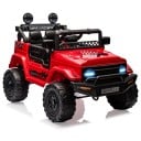 Carro elétrico infantil off-road com controlo remoto 100×67×67 cm bateria 12V luzes LED música vermelho para condução de crianças 2