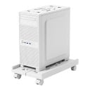 Carro extensible para caja de ordenador 40 x 21–33 cm con ruedas y freno y con orificios de ventilación en color blanco para colocar debajo de la mesa 2
