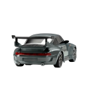 Carro RC de drift 1:24 preto 20 km/h 4WD metal plástico controlo remoto bateria de lítio 3,7 V 20 minutos de condução 4 canais cones carregador 4
