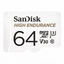 Cartão de memória SanDisk High Endurance microSDXC 64 GB UHS-I Classe U3 V30 e Classe 10 Branco Para câmara e móvel Para gravação de vídeo 1