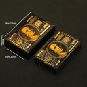 Cartas de jogar plásticas pretas 55 unidades com motivo de nota e brilho metálico à prova de água e resistentes 6 x 9 cm para poker, buracos 2