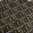 Cartas de jogar plásticas pretas 55 unidades com motivo de nota e brilho metálico à prova de água e resistentes 6 x 9 cm para poker, buracos 3