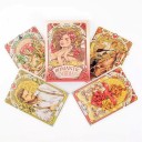Cartas de tarot románticas Lenormand 37 unidades con motivos florales art nouveau 10,2 x 7,2 cm cartas de papel a color para lectura y adivinación 3