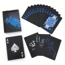 Carte da gioco waterproof con design nero resistenti all'usura dimensione della scatola 8,8 x 6,3 cm 3