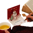 Carte de vœux 3D en papier pour Noël et le Nouvel An Carte pliable avec motifs de Noël Sapin Bonhomme de neige Cadeaux Étoiles Décoration festive créative carte de vœux décorative 2