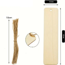 Carte di legno per creare 12 x 3,2 cm 20 pz con foro e cordino 15 cm Etichette DIY Biglietti regalo Etichette per auguri Creazione di decorazioni 2