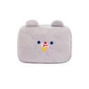 Carteira de pelúcia para senhora com rosto de animal e orelhas Motivo bordado Superfície macia e suave Algodão e poliéster 18 x 12 x 5 4