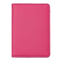 Carteira dobrável de viagem para documentos e cartões em pele PU Divisórias para cartões Superfície texturada com costura Design fino 3