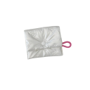 Carteira feminina com padrão de laço 13 x 11,5 cm material PU Carteira para moedas Necessaire Organizador estiloso com fecho de pressão Estojo elegante 1