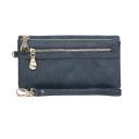 Carteira feminina elegante em pele sintética premium 18,5x3x9,5 cm, mais de 12 compartimentos, bolsos para moedas, alça removível, janela 4
