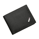 Carteira masculina 11,5 x 9,5 cm em couro PU Carteira prática com compartimentos para cartões Carteira masculina moderna de material 2