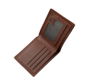 Carteira masculina 11,5 x 9,5 cm em couro PU Carteira prática com compartimentos para cartões Carteira masculina moderna de material 5