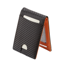 Carteira Masculina 11 x 8 cm em Pele PU com Bolso Frontal para Cartões Carteira Compacta Masculina para Cartões Carteira Pequena Estilosa para Homens 2