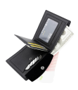 Carteira masculina 12 x 1,8 x 9,5 cm Poliéster e pele sintética Design compacto dobrável para notas, cartões e documentos 5