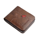 Carteira masculina com fecho de correr em pele PU com compartimento para moedas e cartões Carteira prática masculina com fecho 1