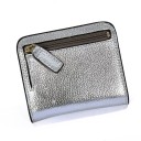 Carteira mini feminina de pele PU Formato dobrável com bolso com fecho na parte da frente Textura granulada Dimensões 10,5 x 9 cm 7