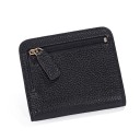 Carteira mini feminina de pele PU Formato dobrável com bolso com fecho na parte da frente Textura granulada Dimensões 10,5 x 9 cm 2