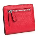 Carteira mini feminina de pele PU Formato dobrável com bolso com fecho na parte da frente Textura granulada Dimensões 10,5 x 9 cm 3