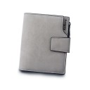 Carteira pequena feminina em pele sintética 12 x 9,8 cm Bolso com fecho Compartimentos para cartões Janela para documento Fecho 13