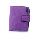 Carteira pequena feminina em pele sintética 12 x 9,8 cm Bolso com fecho Compartimentos para cartões Janela para documento Fecho 14