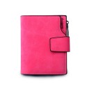 Carteira pequena feminina em pele sintética 12 x 9,8 cm Bolso com fecho Compartimentos para cartões Janela para documento Fecho 15