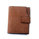 Carteira pequena feminina em pele sintética 12 x 9,8 cm Bolso com fecho Compartimentos para cartões Janela para documento Fecho 16