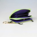 Cartera 3D 8 x 2,5 x 11 cm Color verde claro Diseño de cara Llavero con cremallera Cartera compacta 5