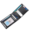 Cartera de hombre 11,5 x 8,5 cm Piel sintética Colores neutros Ranuras para tarjetas Bolsillo para la tarjeta más utilizada Cartera práctica y elegante para hombre 2