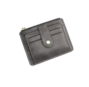 Cartera de hombre 12 x 9,5 cm Piel sintética Colores neutros Ranuras para tarjetas con cremallera Bolsillo con cremallera para monedas Cartera 6