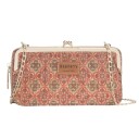 Cartera de mujer al hombro con cadena Cierre de marco y cremallera Compartimentos para tarjetas Cartera de piel PU con diseño Dimensiones 20 x 11 x 6