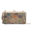 Cartera de mujer al hombro con cadena Cierre de marco y cremallera Compartimentos para tarjetas Cartera de piel PU con diseño Dimensiones 20 x 11 x 8