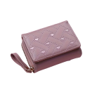 Cartera de mujer con corazones, elegante, práctica y compacta con espacio para 8 tarjetas, un compartimento para billetes y un doble 9