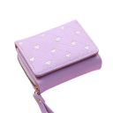 Cartera de mujer con corazones, elegante, práctica y compacta con espacio para 8 tarjetas, un compartimento para billetes y un doble 7