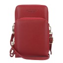 Cartera de mujer cruzada en vertical Dos compartimentos con cremallera Correa ajustable con hebilla Asa para la muñeca Cuero PU 19 x 11 x 5 2