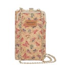 Cartera de mujer de piel sintética con cadena metálica de 60 cm Cierre de marco Superficie con apariencia de corcho 19 x 11 x 5 cm 4